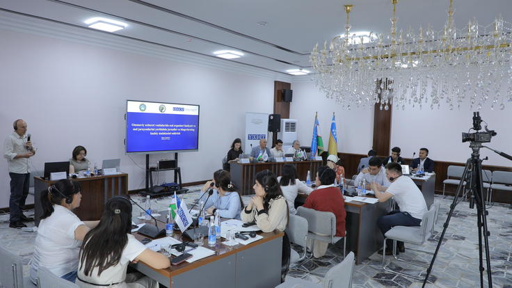 Training in Nukus on news reporting on court cases and legal issues