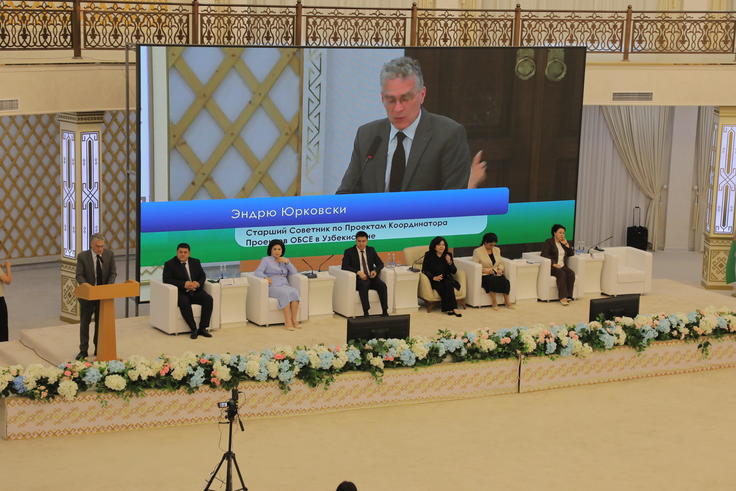 PCUz Senior Project Officer Andrew Yurkovsky addressed the audience of the Third Central Asian Forum of Women Entrepreneurs