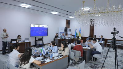 Training in Nukus on news reporting on court cases and legal issues